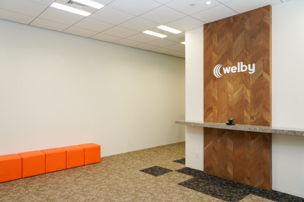 株式会社Welbyのオフィスのエントランス