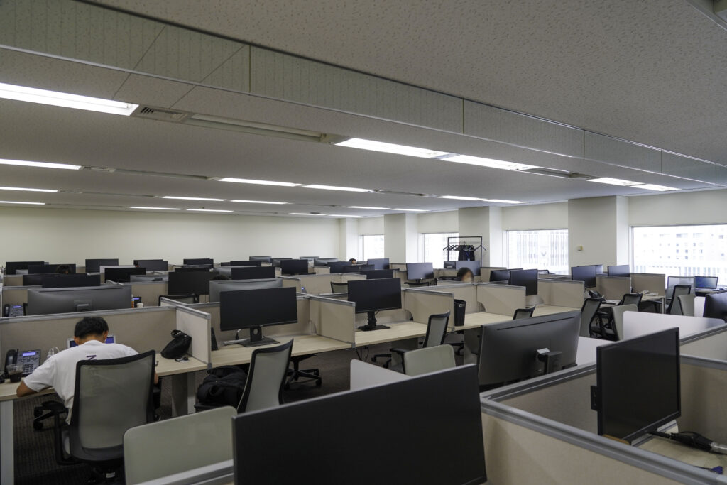 株式会社インタースペースのオフィスの執務室